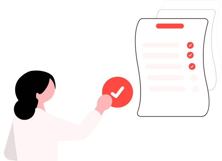 保険金請求の手順を確認するイラスト