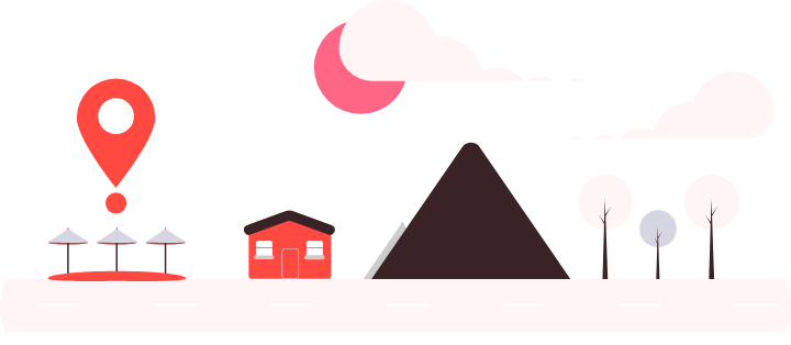 家族で旅行の行き先を相談するイラスト