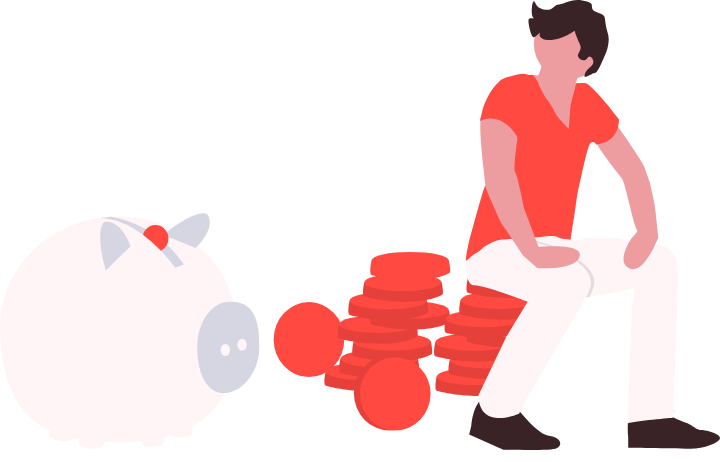 分割払いで負担を抑えるイメージのイラスト