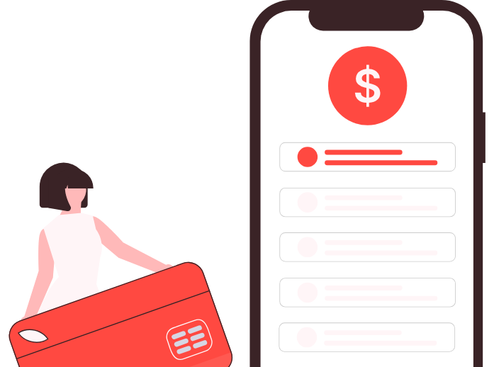 au PAYカードでの決済画面のイラスト